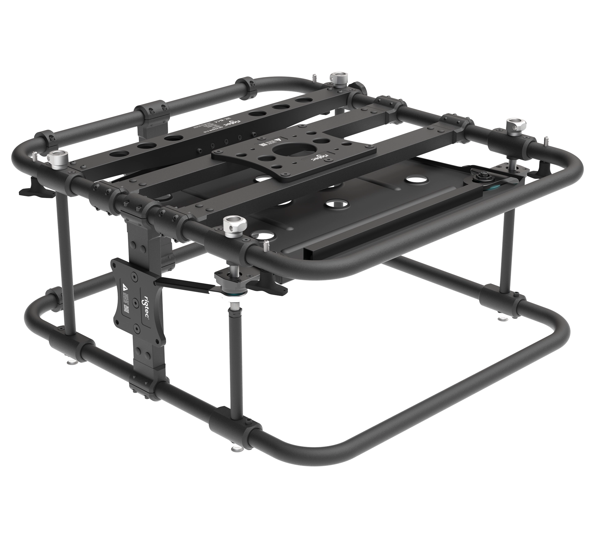 Rigtec Air Frame X15 Projector Rigging Frame showing portrait and landscape Atom Grip mounting plates