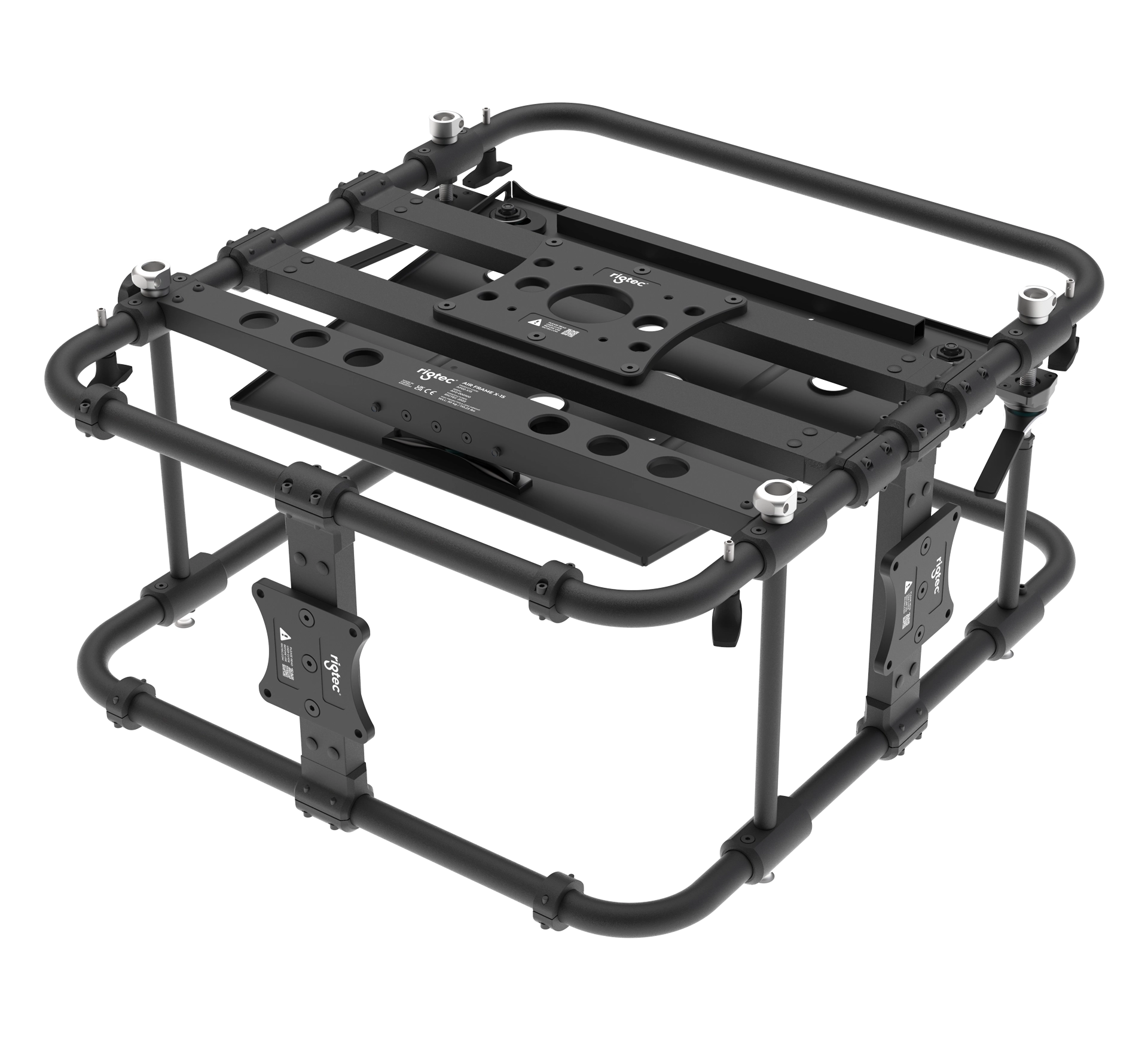 Rigtec Air Frame X15 Projector Rigging Frame back view to show all three Atom Grip mounting plates
